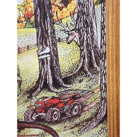 Vintage T. Huff Painting Of Hunter Deer 4Wheeler Cross‎ Bow Fall Scene - Picture 5 of 7